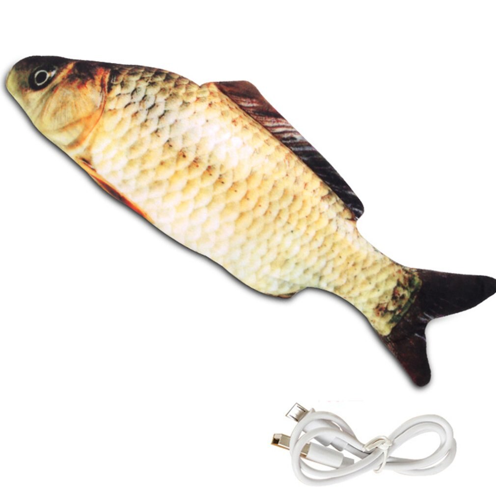 Elektrischer schaukelfisch, karpfen-simulationsfisch, katzenspielzeug, usb-elektrofisch: Gold
