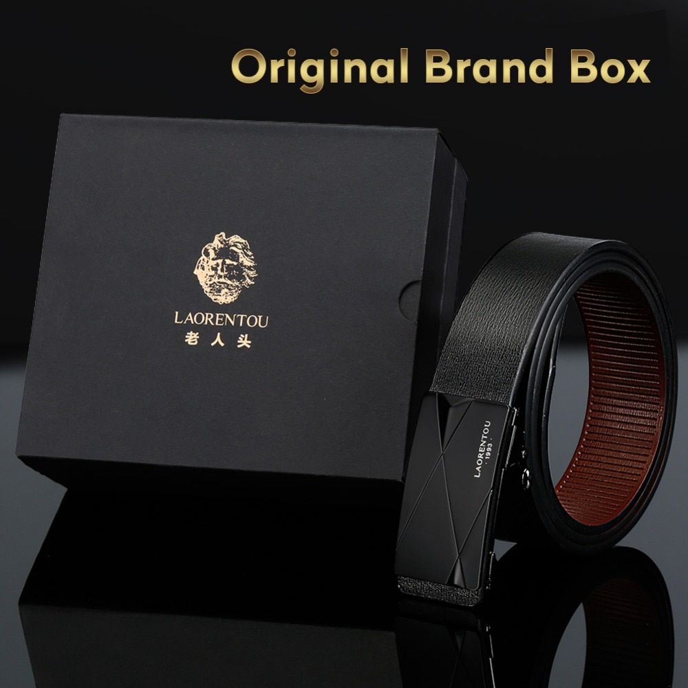 LAORENTOU Brand Men Male Cutable Belt Man's Belts with Buckle Gentleman Belt Split Leather Replacement Belt