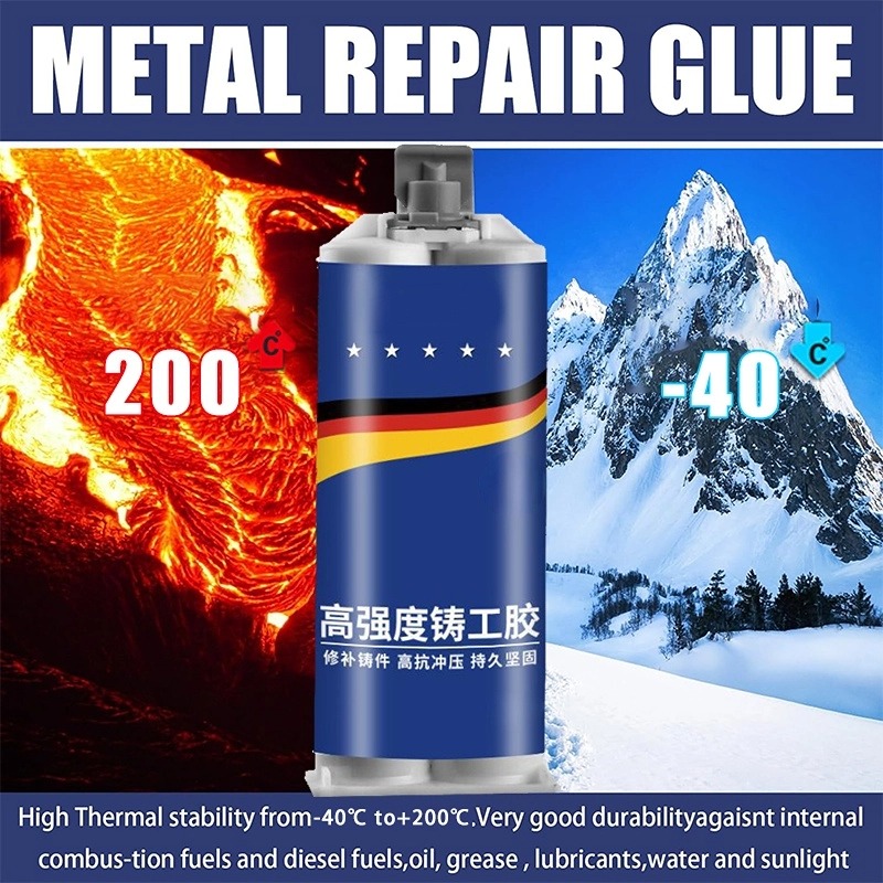 AB Casting Repair Glue Kaltschweißkleber Metallreparaturkleber für Metallgussdefekt Hochtemperaturbeständiges flüssiges Dichtmittel