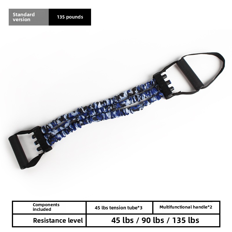 Multi-Functional Adjustable Chest Expander Resistance Bands for Arm Strength Training Home Gym Fitness Equipment Men Women: Bleu