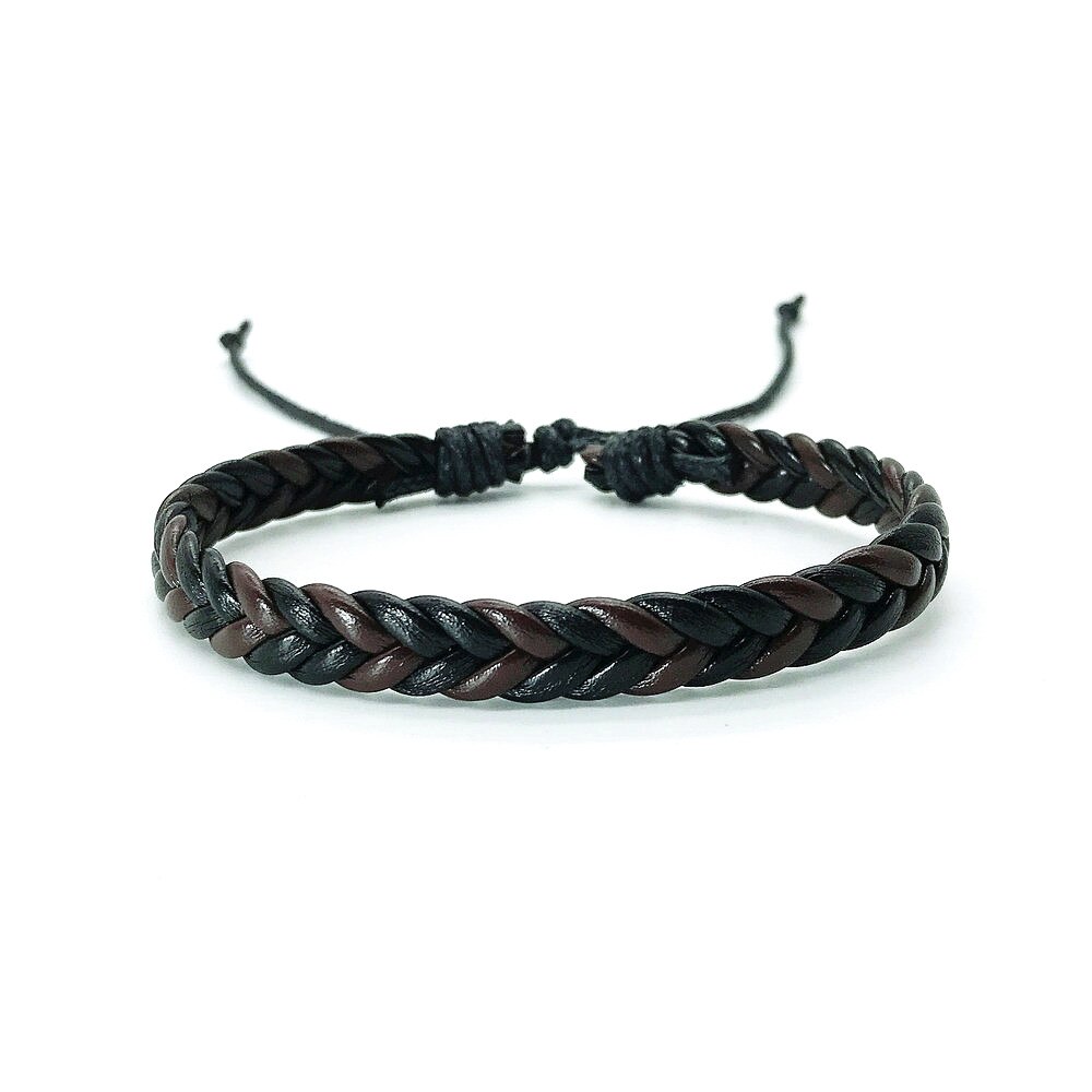 Braccialetti In Pelle Intrecciata OIDEA - Pack 2 Pezzi, Chiusura In Lega, Stile Punk E Vintage - Foto 4