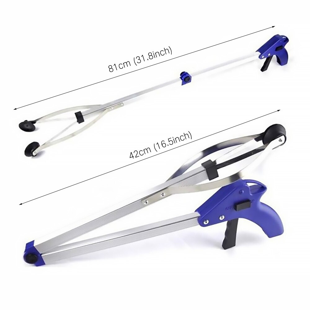 80cm Foldable Litter Reachers Pickers Pick Up Tools Gripper Extender Grabber Picker Garbage Pick Up Tool Grabber Reacher Extend