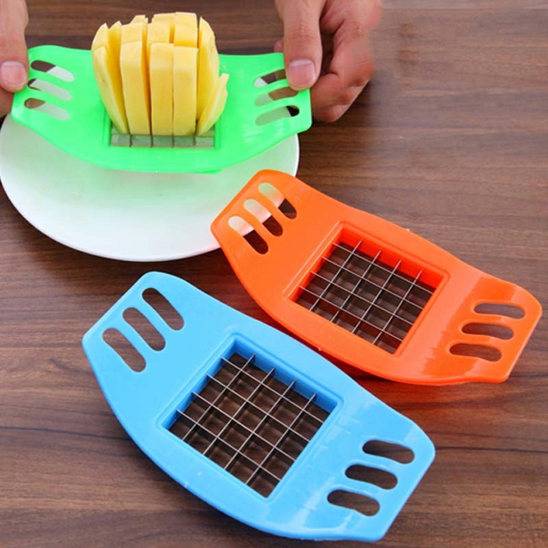 Frietsnijder, roestvrijstalen aardappelsnijder, groentesnijder, aardappelhakker, snijmachine, keukengadgets, gereedschap