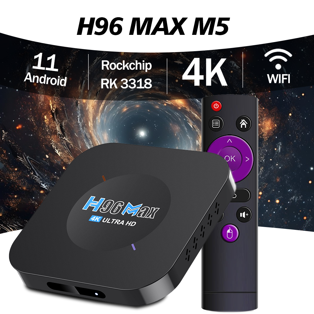 H96Max M5 Android Smart TV Box Rockchip RK3318 4K HD Set Top Box 3D Streaming Media Player 1G 8G 2G 16G USB2.0 OTA