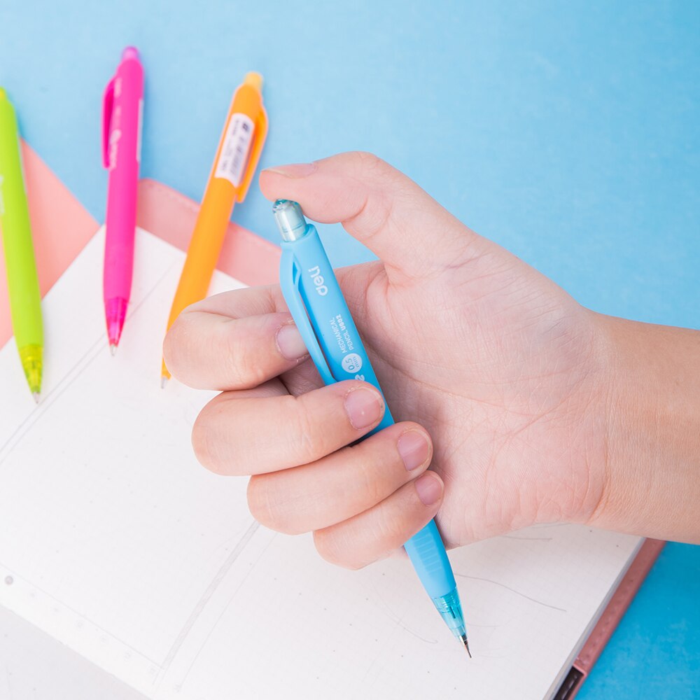 Deli Mechanical Pencil 0.5mm 0.7mm 2B Black Lead 4PCS/Lot Student Writing Pen Color School Stationery EU60200 EU60300