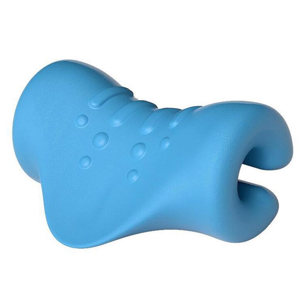 Oreiller relaxant de chiropratique pour le cou et les épaules, dispositif de Traction du cou, soulage la douleur et le Massage de la colonne cervicale: Bleu