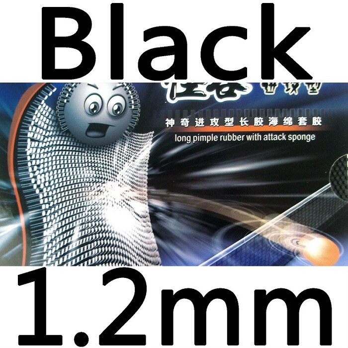 KTL Stranger Attack long pips out table tennis rubber with sponge ping pong rubber: black 1.2mm