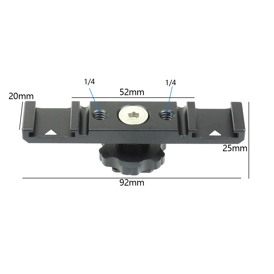 Trípode de aleación de aluminio para fotografía, doble zapata fría, barra de extensión, soporte Dual para micrófono, luz Led, vídeo, Vlog, DV, cámara DSLR