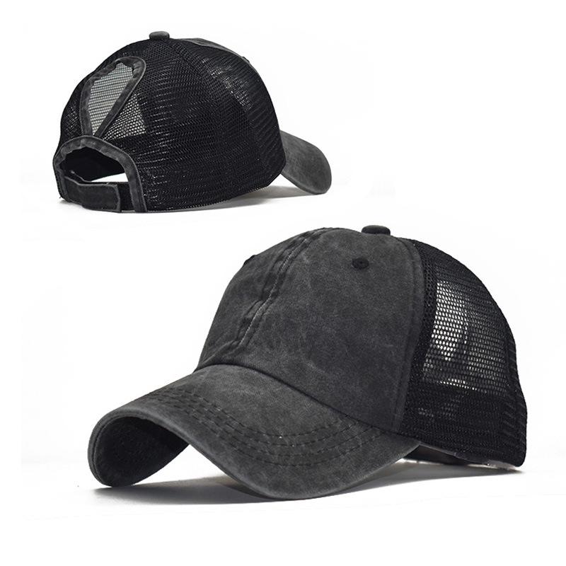 Gorra de béisbol de malla ajustable con cola de caballo, gorra de béisbol con cola de caballo ajustable, sombrero de béisbol lavada, sombreros para hombres y mujeres, Multicolor: 4