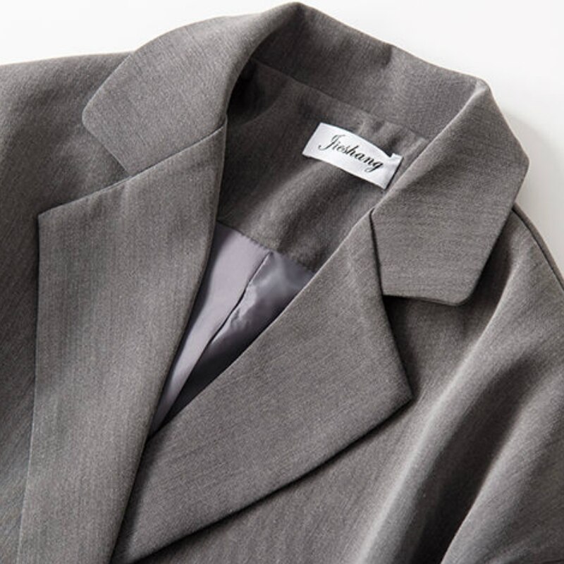 Blazers Women Minimalist Stylish Patchwork British Style Notched Spring Loose Femme Coat Ulzzang Black Daily Chic Jacket