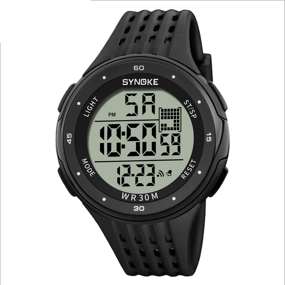 Synoke Mannen Horloge Digitale Horloge Sport Waterdichte Lichtgevende Horloges Schokbestendig Grote Wijzerplaat Elektronische Horloge Klok Mannen Relogios: Black