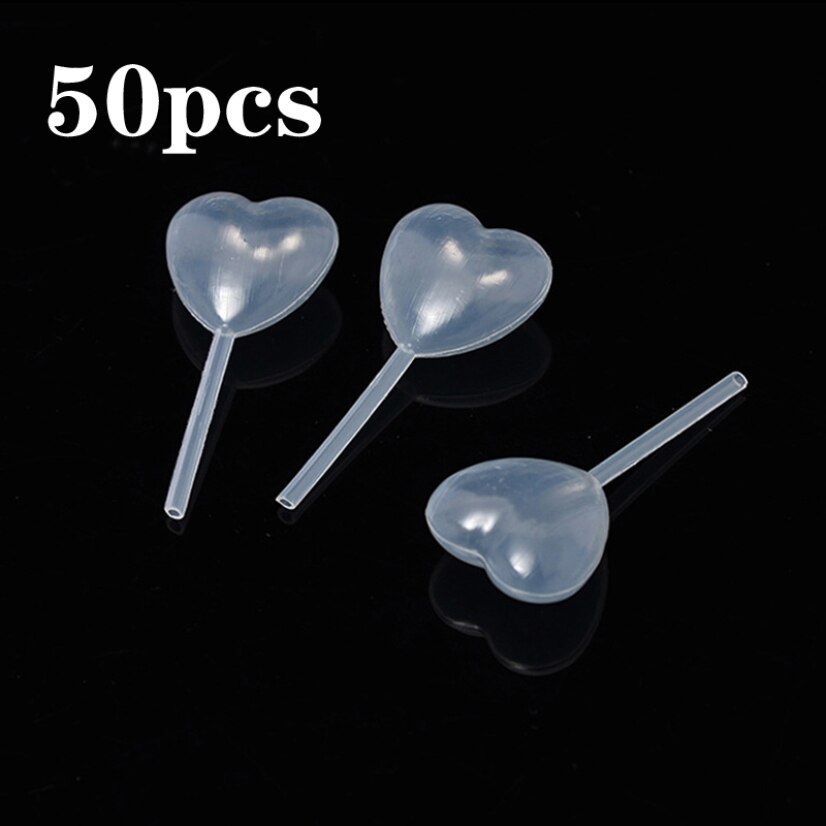 50Pcs Dropper Squeeze For Cake Ice Cream Plastic Straw Heart Round Cylindrical Dessert Baking Tools Injector Kitchen Supplies: 3