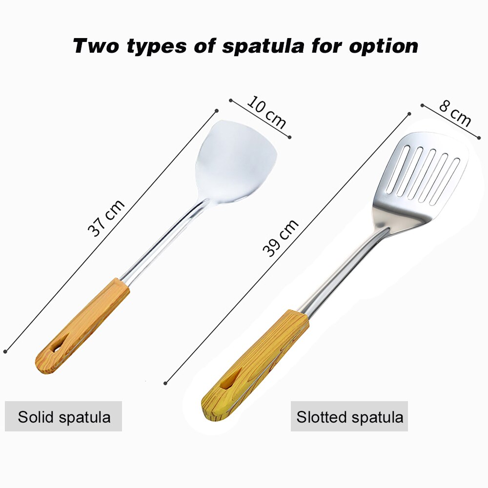 Stainless Steel Slotted Spatula Kitchen Cooking Spatula with Wooden Handle