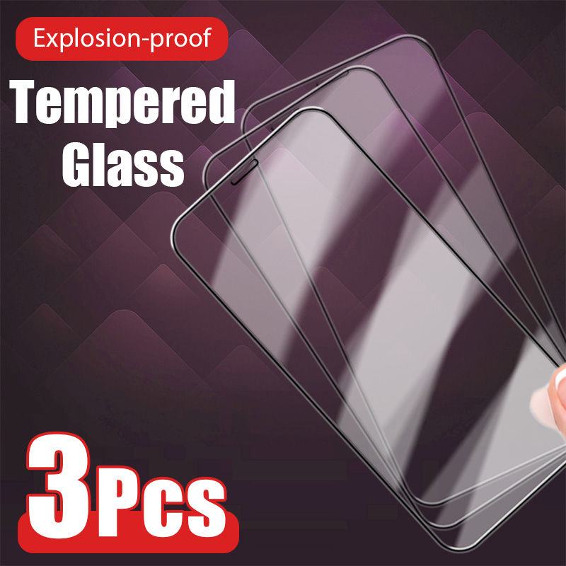 Protecteur d&#39;écran, 3 pièces, en verre trempé pour iphone 12 Pro Max 12 Mini 11 Pro XR XS 8 Plus 7 Plus 6 Plus 5