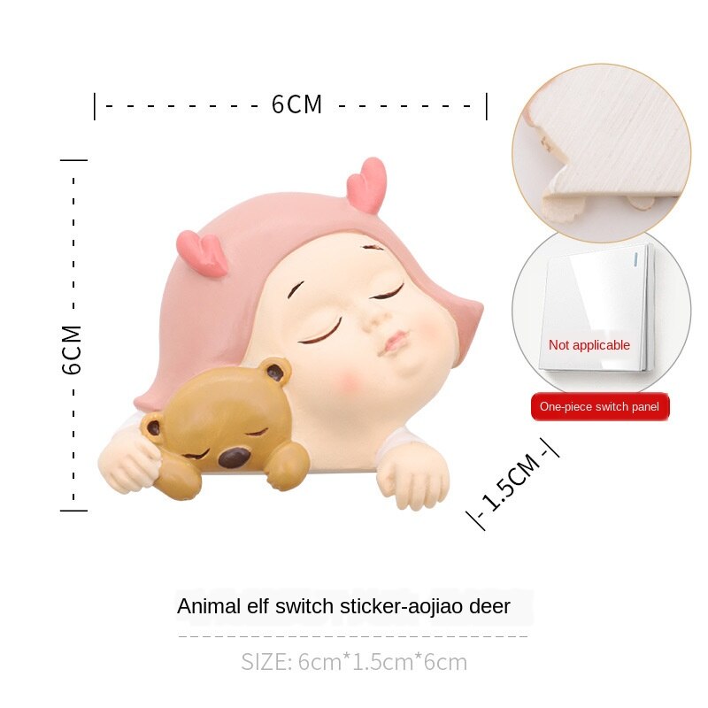 Funda de protección del interruptor, calcomanías de pared de dibujos animados 3D, cubierta protectora, adhesivo para el hogar, enchufe de pared decorativo