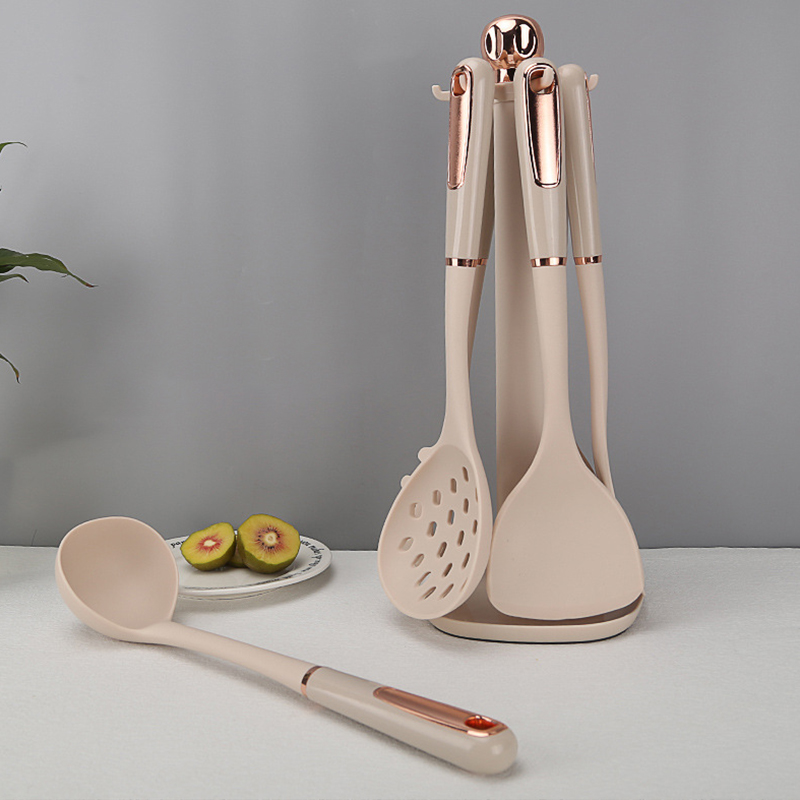 Silicone Kitchen Utensils Non-Stick Cookware Cooking Tools Gold Plated Modern Resistant Heat Kitchenware Accessories Tool