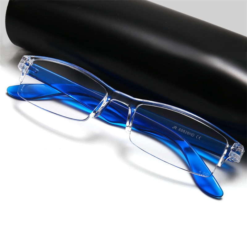 YOOSKE demi-cadre lunettes de lecture presbyte lunettes femmes hommes Prescription vue lointaine lunettes loupe avec tissu