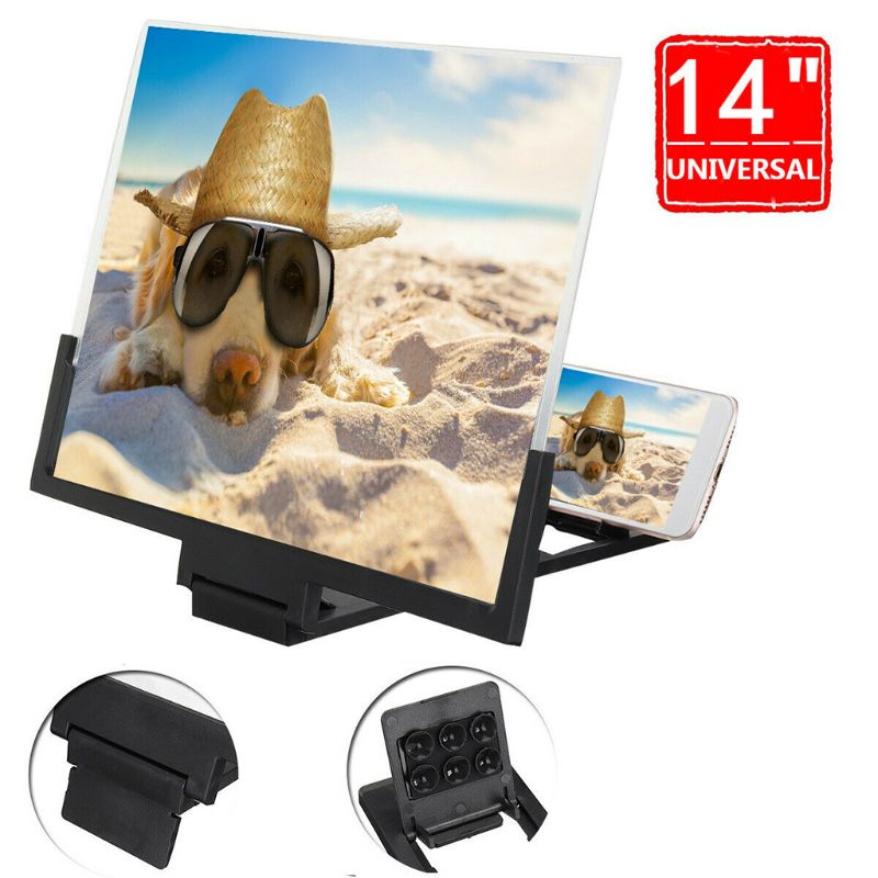 14 Inch 3D High Definition Folding Video Screen Amplifier Phone Magnifier Smart Cellphone Stand Holder Bracket