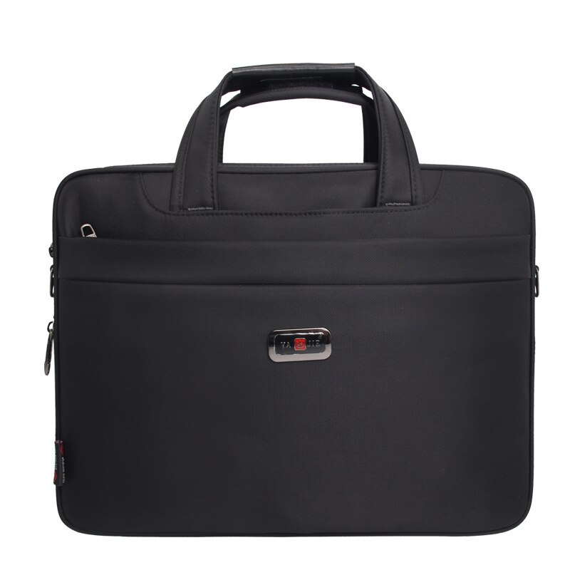 Merk laptoptas 16 inch laptop waterdichte notebook schoudertas handtas voor mannen aktetas: Zwart