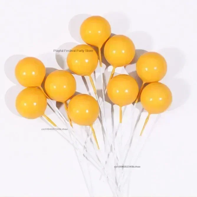 10 unids/pack 2-4cm bola pastel Topper DIY pastel decoración Cupcake insertar tarjeta banderas para Baby Shower suministros de de cumpleaños: S / Gris claro