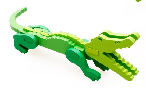 MWZ Cartoon zwierząt zabawki dla dzieci 3D puzzle drewniane puzzle dla dzieci nauka zabawki edukacyjne dla dzieci Handmade DIY zabawki: crocodile