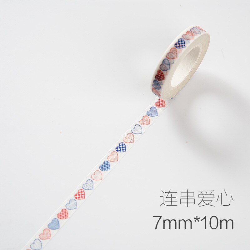 Washi Tape 10 m * 7mm Liefde En Bladeren Plant Scrapebooking Diy Stickers Decoratieve Afplakband Voor Verjaardagsfeestje decoratie: 10