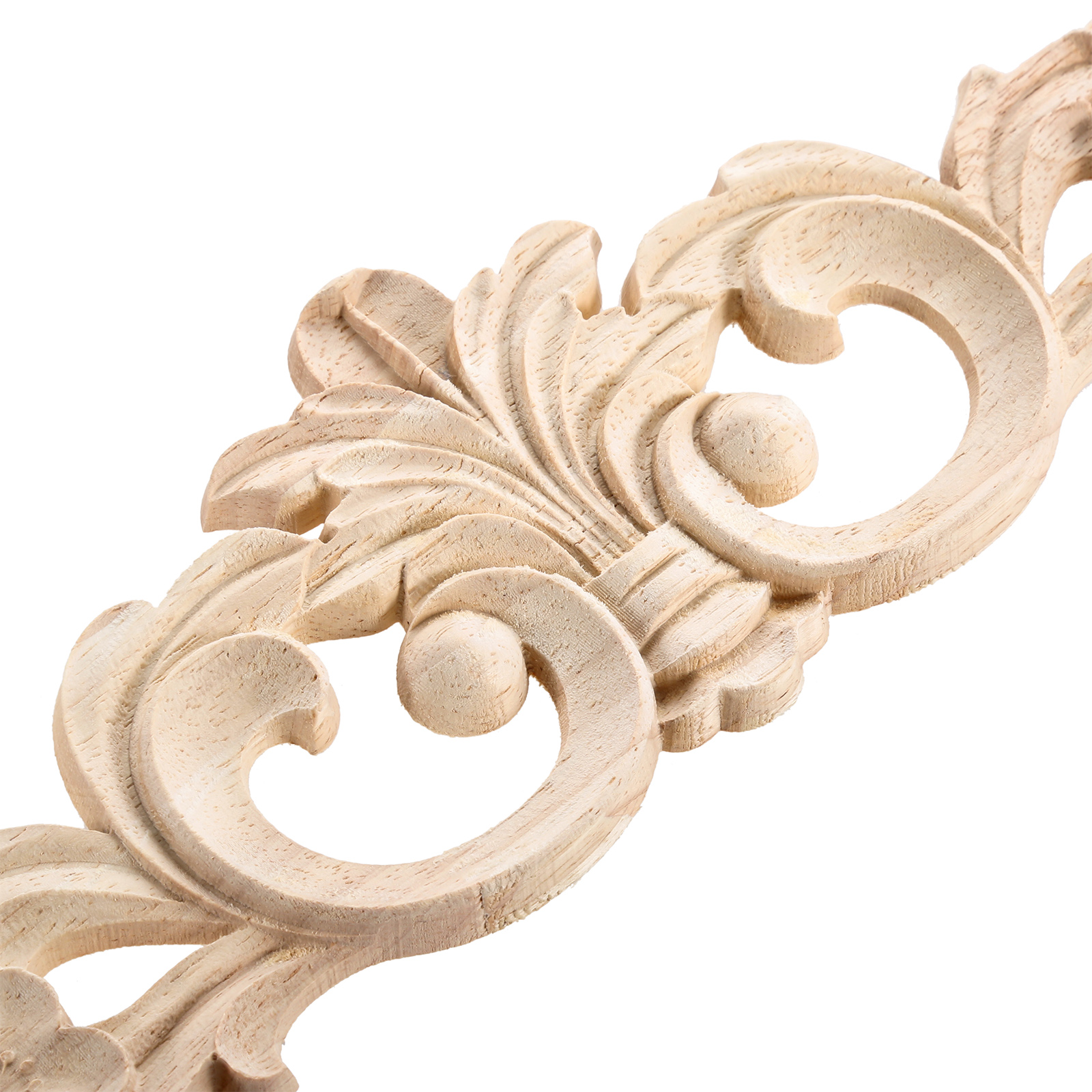 Apliques de madera natural Retro, molduras de madera sin pintar, largas, decorativas, rectangulares tallados, accesorios para muebles y armarios, 1 ud.