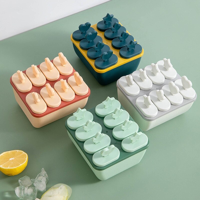 A0KE DIY Cute Shape Reusable Ice Cream Mold Plastic Convenient to Hold for Kids Easy Clean Can be Disassembled Durable