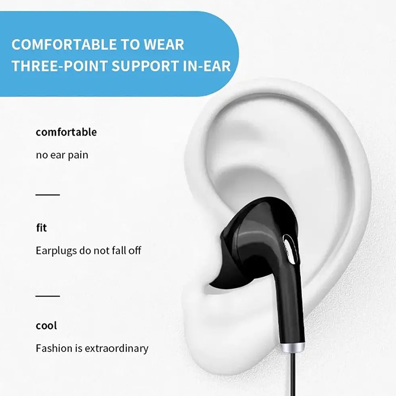 3.5mm Wired Headset High Definition In-Ear Sport Headset With Mic Portable Noise Canceling Wired Headphones For Mobile Phones