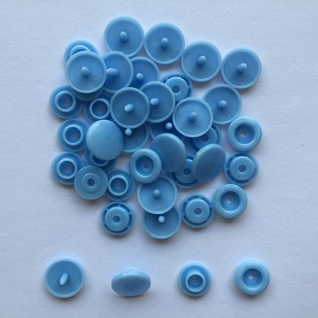 50Sets Plastic Snaps Button Fasteners T5 Bag Folder Dark Buckle Button Resin Garment Accessories For Clothes Scrapbooking: Sea blue