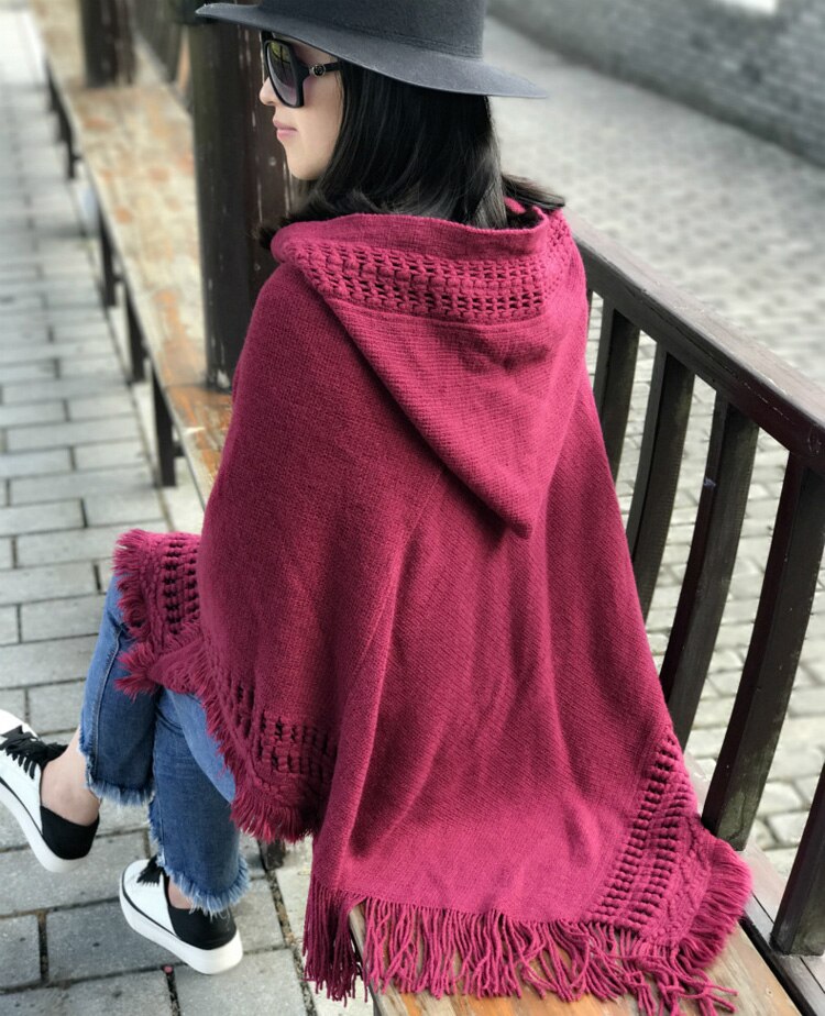 Jbersee poncho vinter tørklæde kvinders luksus mærke vinter tørklæde varme akryl tørklæder kvinder kvaster pashmina  wn029