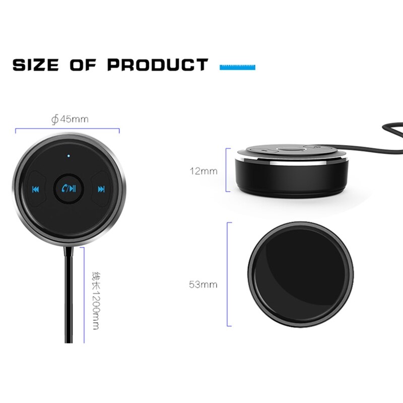 AUX Car Bluetooth Adapter Audio Receiver 4.1 Support Hands-Free Calling