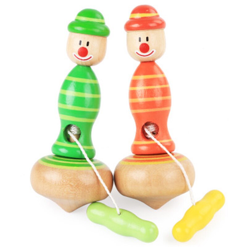 Clown en bois pull bureau gyro garçon bébé fille jouets aléatoire jeu couleur jouet intérieur maternelle sports