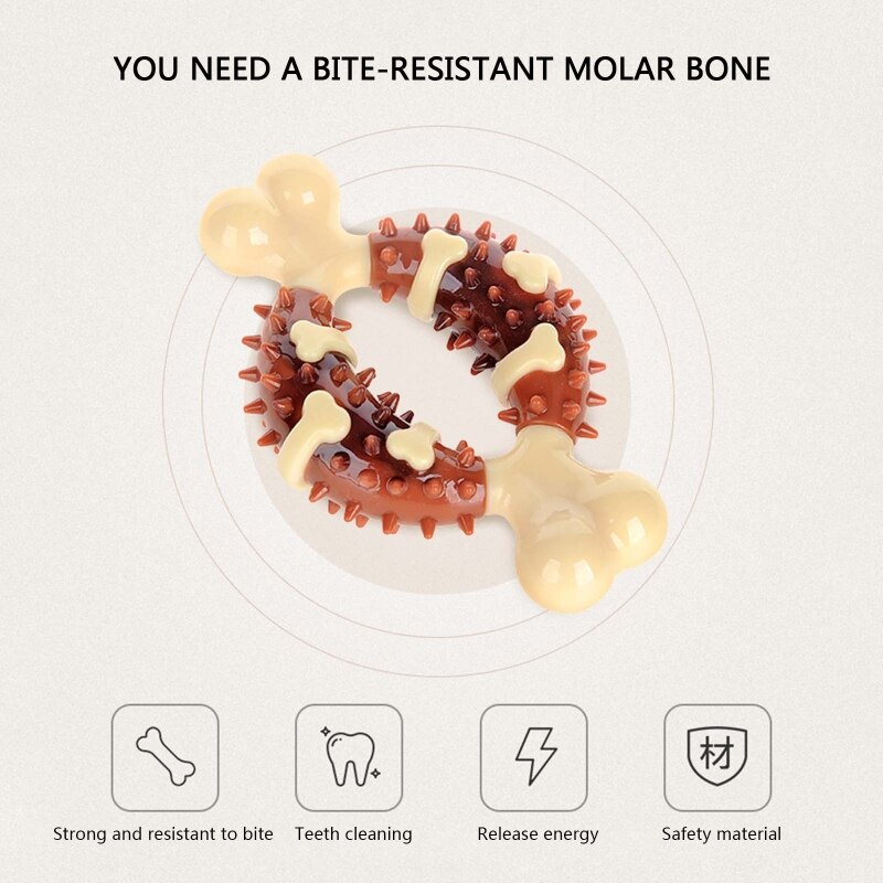 Durable Bone Dog Chew Toy Ergonomic Power Chew Dog Bones Improves Dental Hygiene for Aggressive Chewers Pets Playmate M31 23