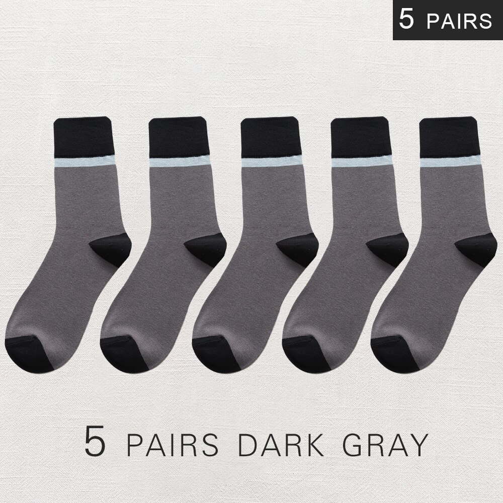 Calcetines de algodón transpirables para hombre, calcetín informal de negocios, , estilo Harajuku japonés, invierno,: 5 dark gray