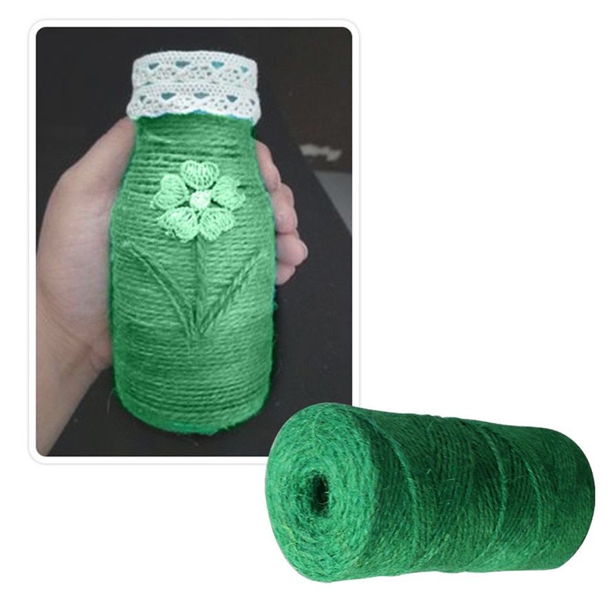 Handgemaakte Linnen Draad Groene Jute Tuin Touw Horticultural Twine String Lijn 60 Meter Linnen Draad 0705 #30