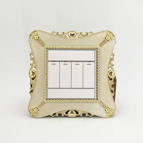 Resin Single Light Switch Surround Socket Finger Plate Panel Wall Decor: Gold