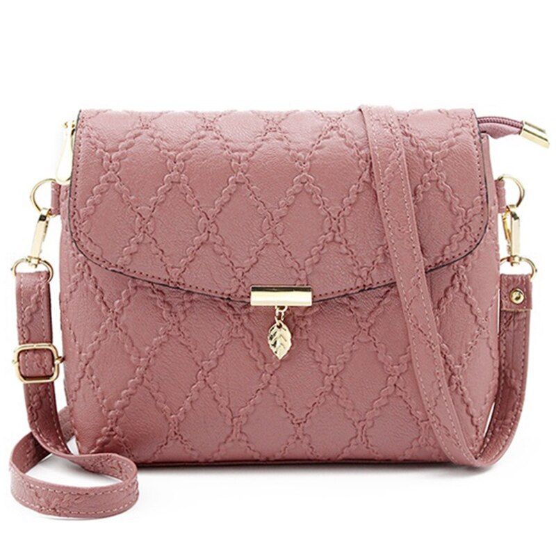 Japonés y coreano Simple damas de cuero de hombro Mini bolsa de mensajero bolso largo de las mujeres de embrague: Pink