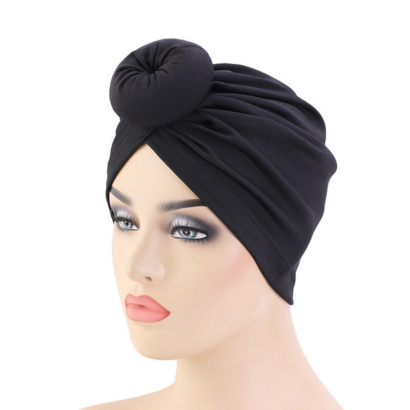 Turban africain en coton avec nœud, Bandana, foulard pour femmes, chapeau à Vortex, bonnet de chimio, accessoires pour cheveux, couvre-chef arabes musulmans