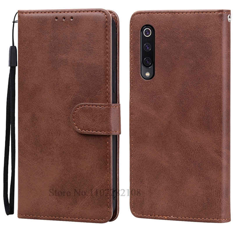 Mi 9 lite deksel skinndeksel med klaff til xiaomi  mi 9 deksel  mi 9 lite  /mi 9 se telefondeksel til xiaomi  mi9 se mi 9se 9 pro deksel: aluminium / Himmelblå