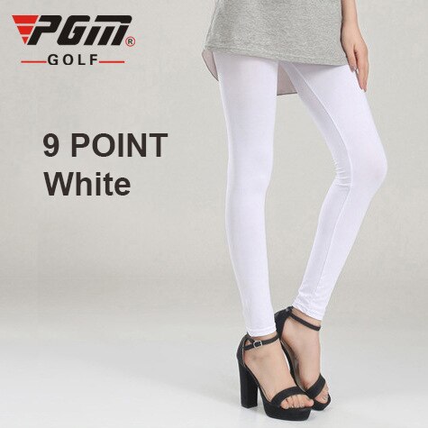 PGM Golf Frauen Elastische Leggings Strumpf Sonnencreme Eis Seide Panty-Schlauch Golf Hosen Ich bin Freien Anti-Uv Dünne Glatte Lange Bein socken: 9 Punkt Weiß / L(Pro 60-75kg)