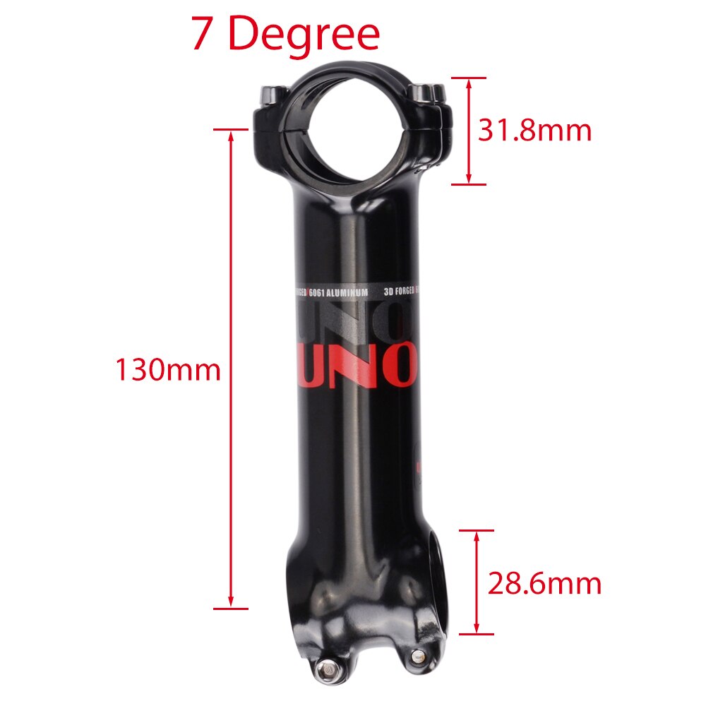 Road Bike Stem Ultralight Bicycle Stem ±7°17°UNO Long Bike Stem 31.8 120mm 130mm Aluminum Bike Accessories Handlebar Stem: 31.8x130mm 7 stem