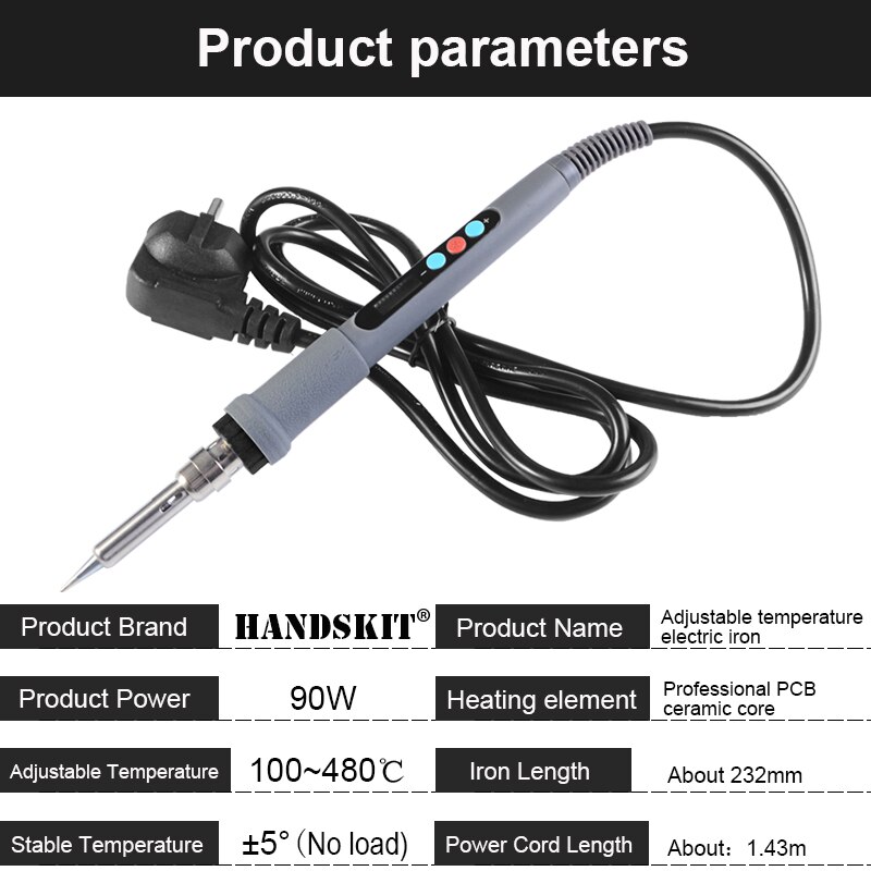 110V/220V 60W/90W Adjustable Temperature Electric Soldering Iron With 5 Soldering Tips Welding Heat Repair Tools