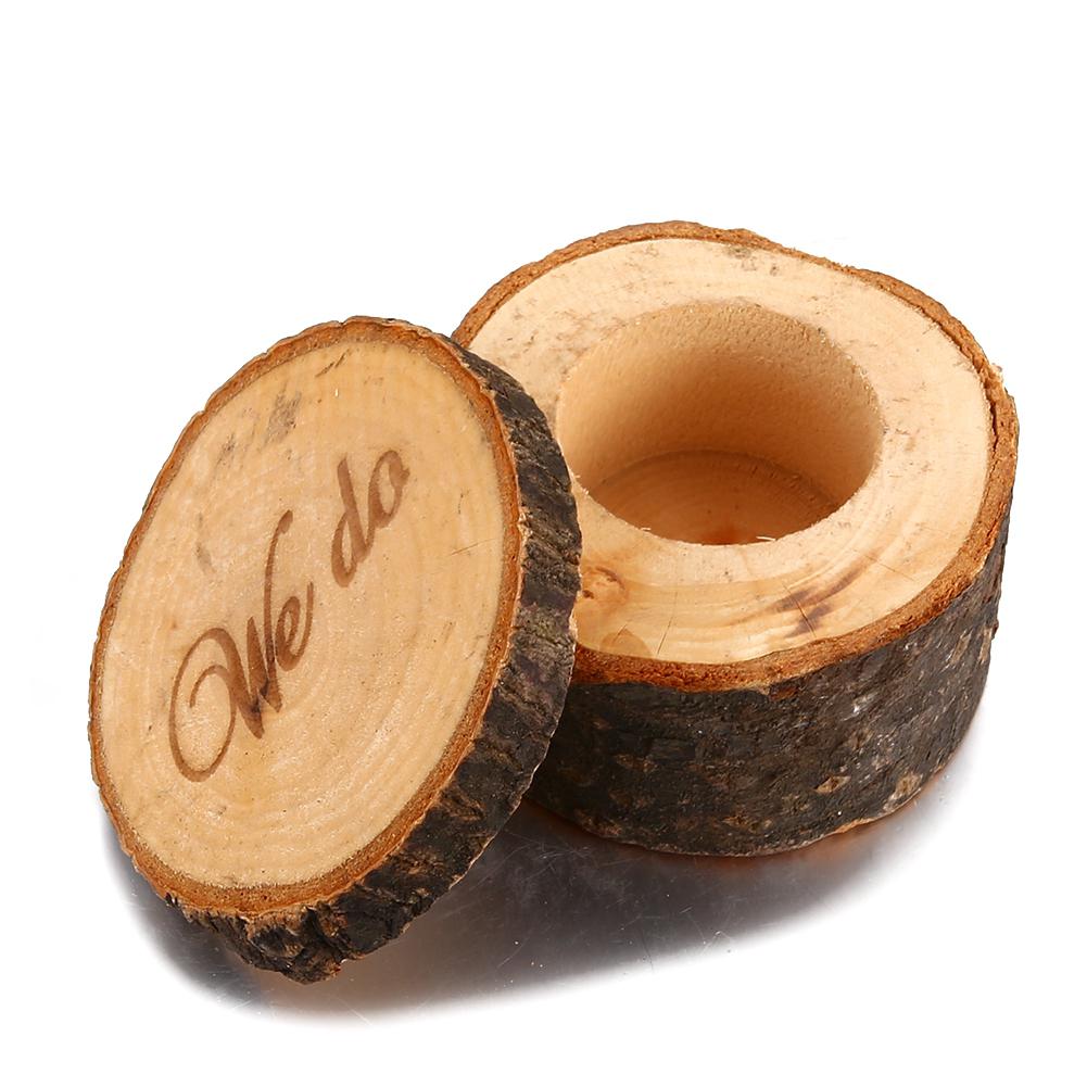 TPFOCUS Wooden Ring Box Country Style Wedding Ring Box WE DO Pattern Rustic Ring Box for Wedding Ceremony