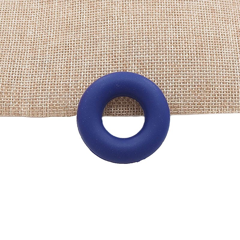 Chenkai-anneau de dentition Silicone sans BPA | Perles de donuts pour bébé, pour la fabrication bricolage, accessoires de jouets, 50 pièces: Navy