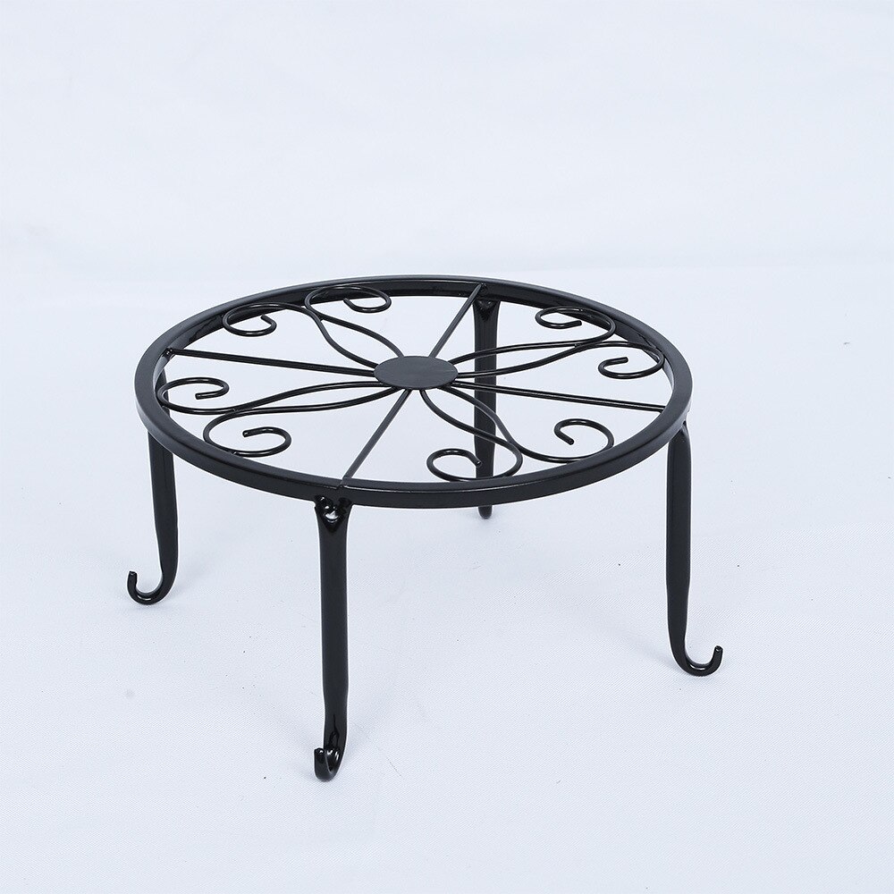 Soporte de hierro forjado Retro Para plantas en maceta, estante para maceta con flores, para jardín, decoración del hogar, balcón: Black