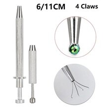 1pc Metal 4 Prongs Bead Holder Jewelry Bead Grasping Pick Up Tool Silver 11/6cm Portable Grabber For Diamond Stones Ball Tweezer