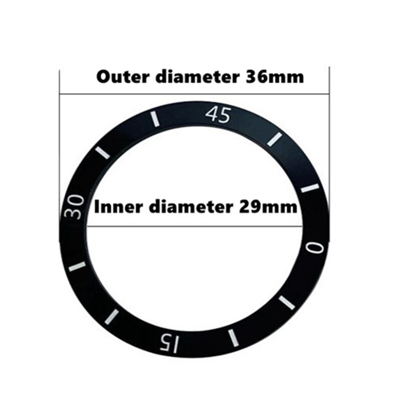 38-40mm Diameter Black/White Watch Face Bezel Ceramic Watch Face Accessories Men's and Women's Automatic Replace Bezel: Women1