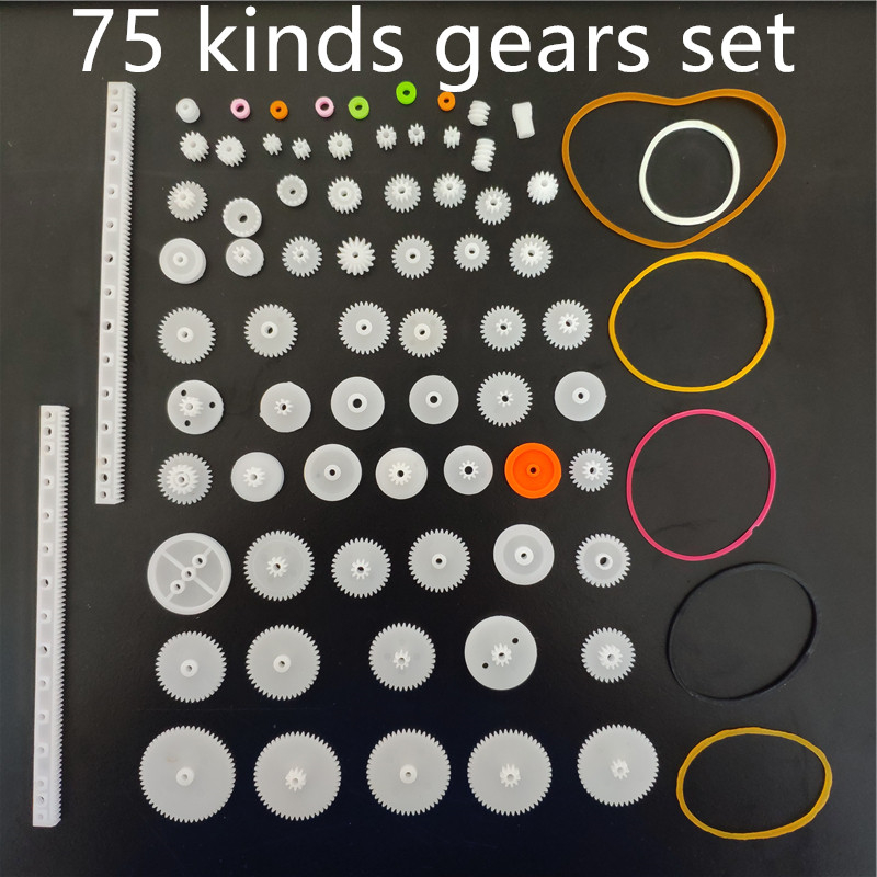 Kunststoff Zahnräder DIY Montage Spielzeug Zähne Gürtel Wurm Band Rad Sektor Krone Doppel welle schicht Hubschrauber Auto Teile