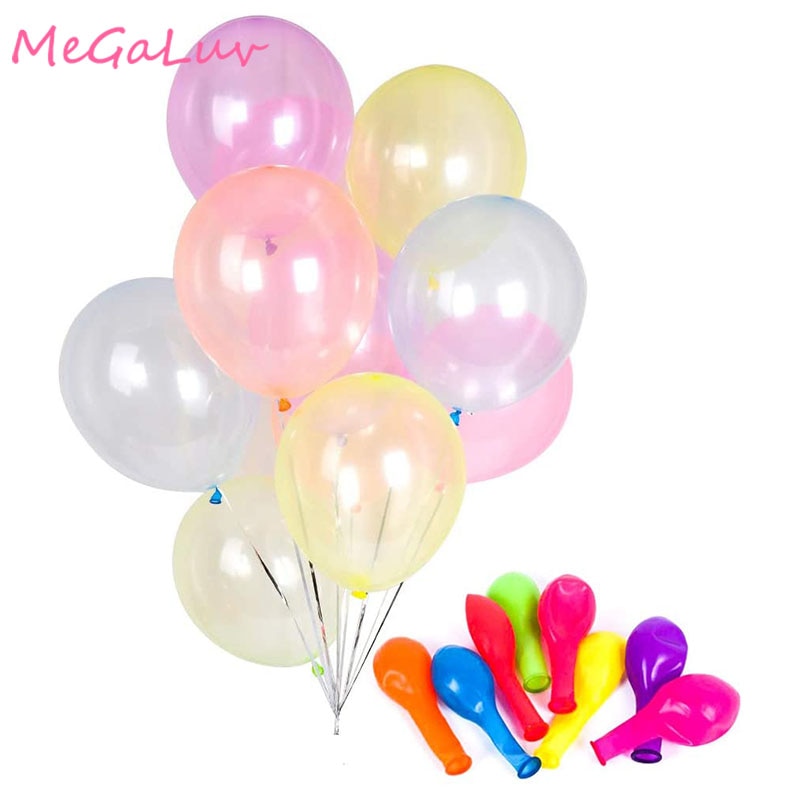 30pcs 12inch Crystal Neon Latex Balloon Pastel Round Bubble Balloon Birthday Unicorn Party Baby Shower Wedding Decorations